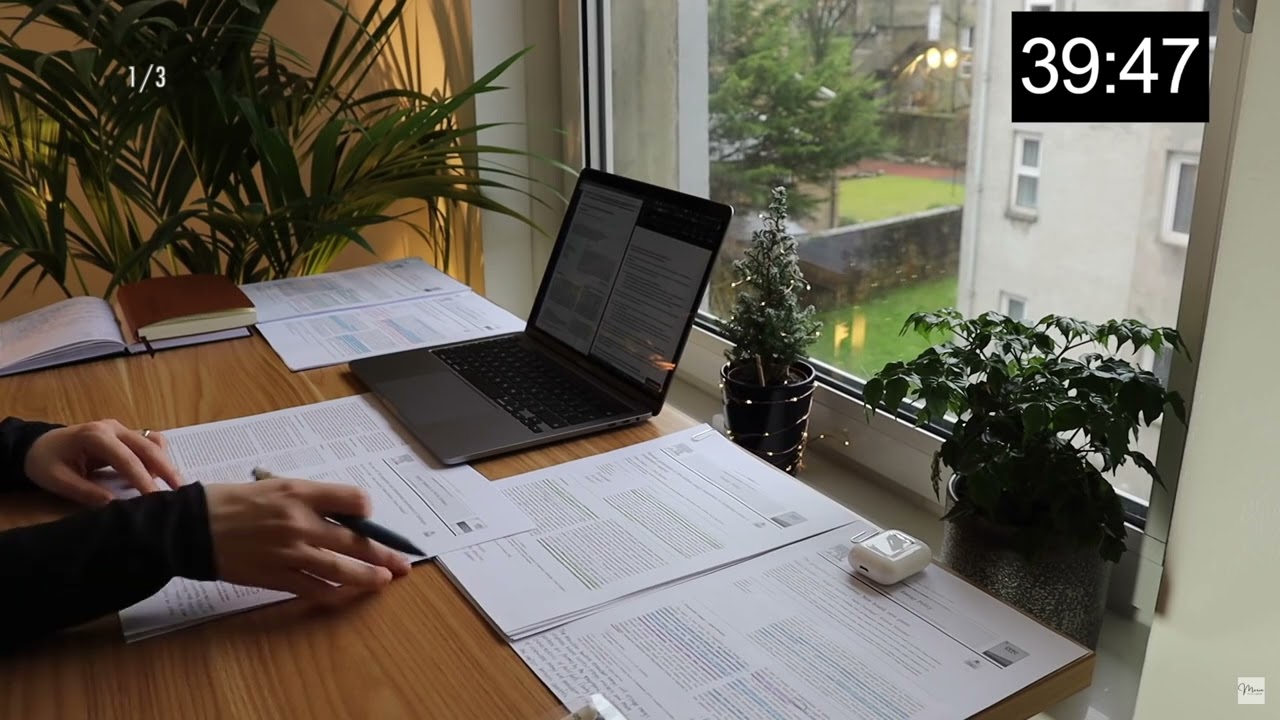 3 HOUR STUDY WITH ME Background noise Rain Sounds 10 min break No Music