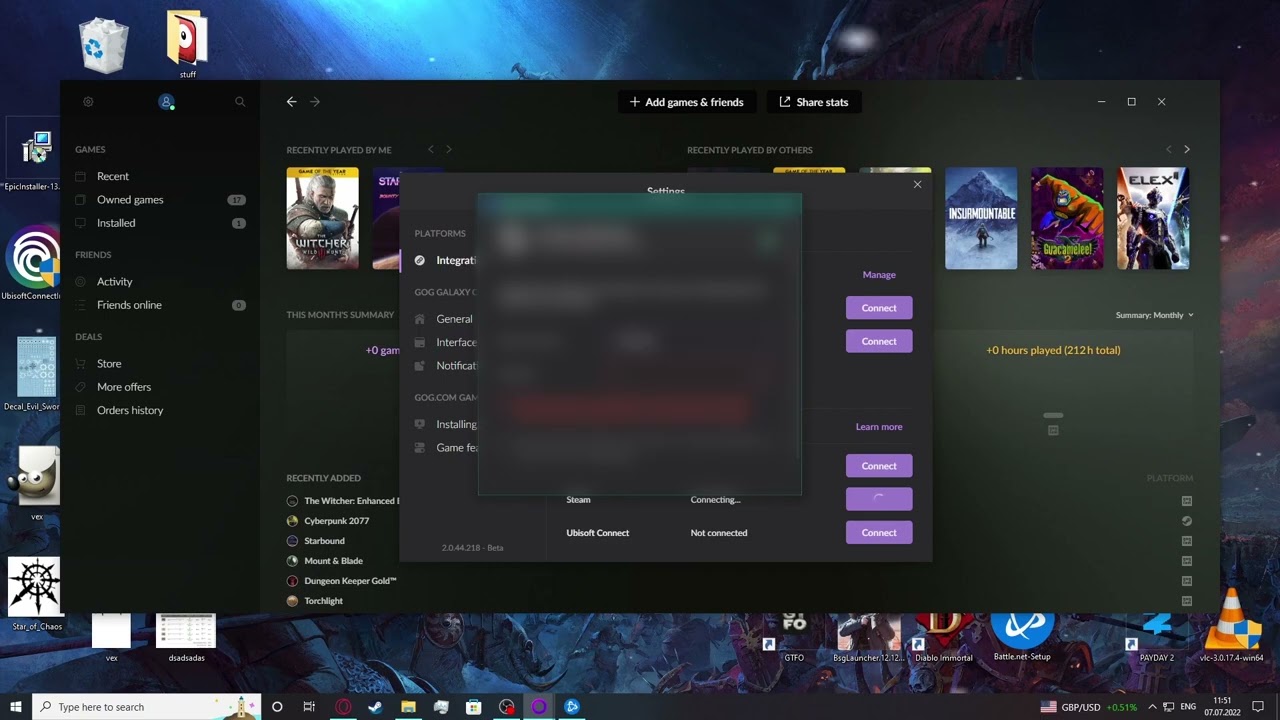 Gog Galaxy 2022 - How To Pair Steam