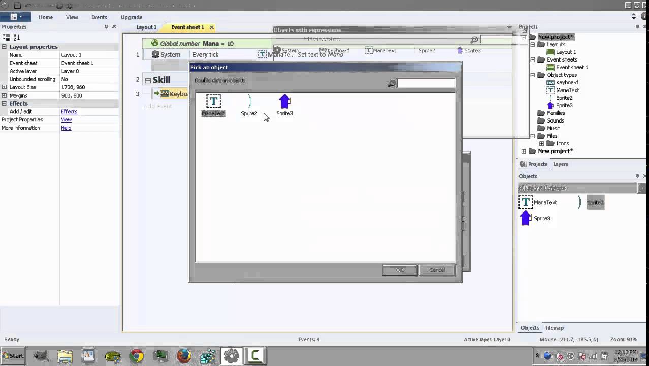 Construct 2 l Simple Mana and Skill