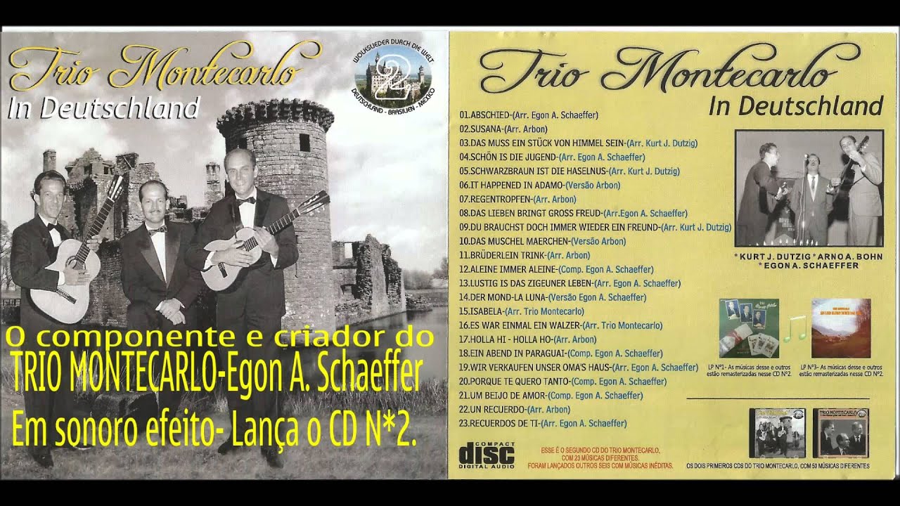 TRIO MONTECARLO - SCHWARZBRAUN IST DIE HASELNUS - Arr  Kurt J  Dutzig