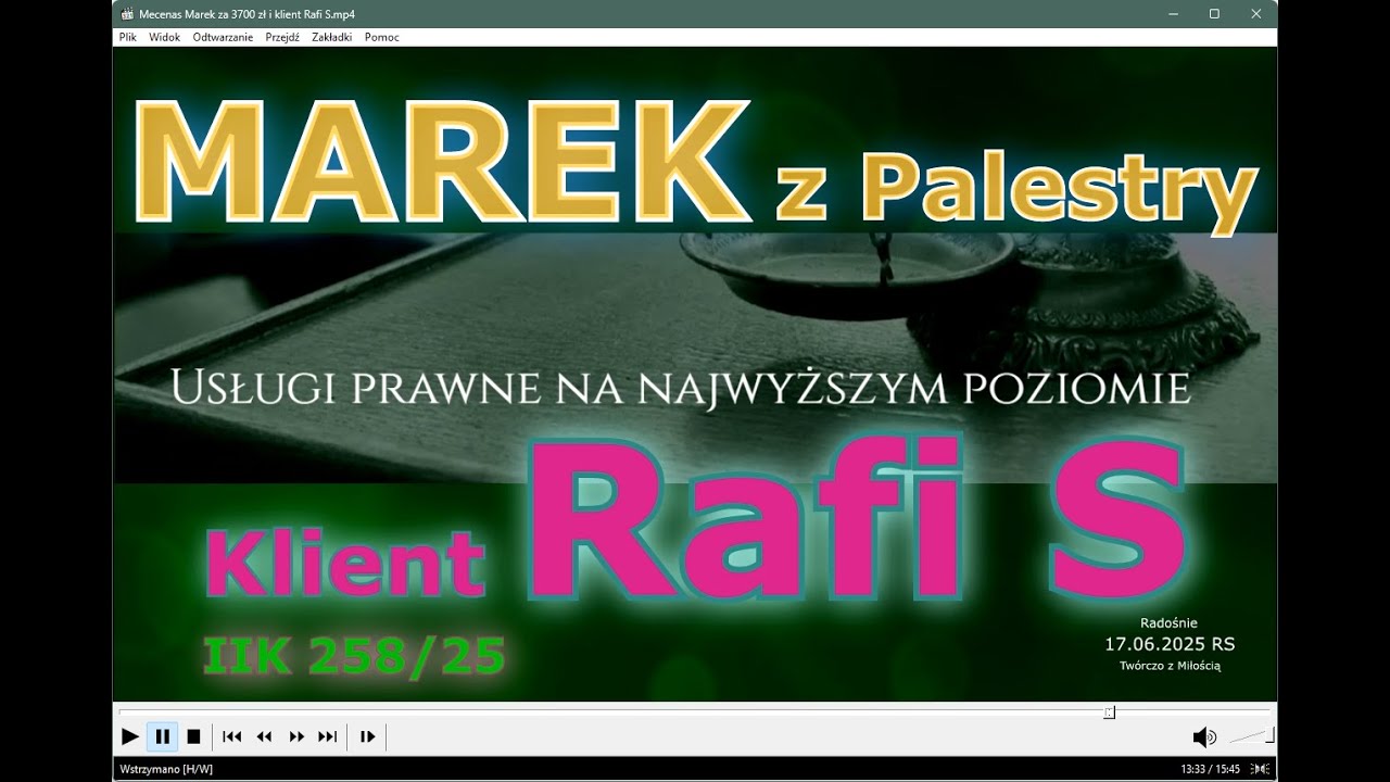 Zablokowany w Polsce - Mecenas Marek za 3700 zł i klient Rafi S