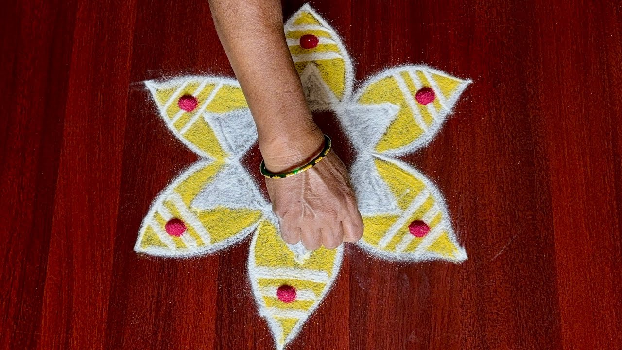 Friday Special Vel Kolam 🌸 Easy Rangoli Design for Beginners 🌸 Easy Rangoli Kolam