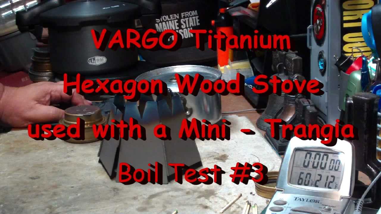 VARGO Titanium Hexagon Wood Stove used with a Mini - Trangia - Boil Test #3