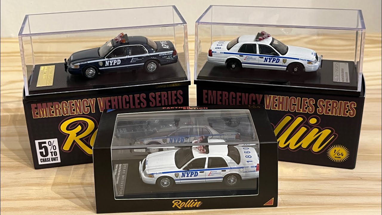 Rollin NYPD 1/64 Scale Ford Crown Victoria ESU - Auxiliary ￼Chase and Patrol Supervisor ￼