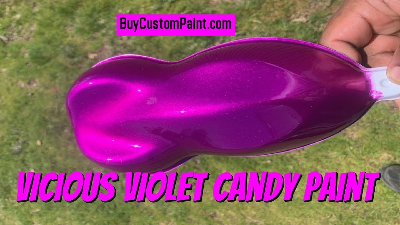 Vicious Violet Candy Paint over Metallic Silver, Gold Metallic & Black Base