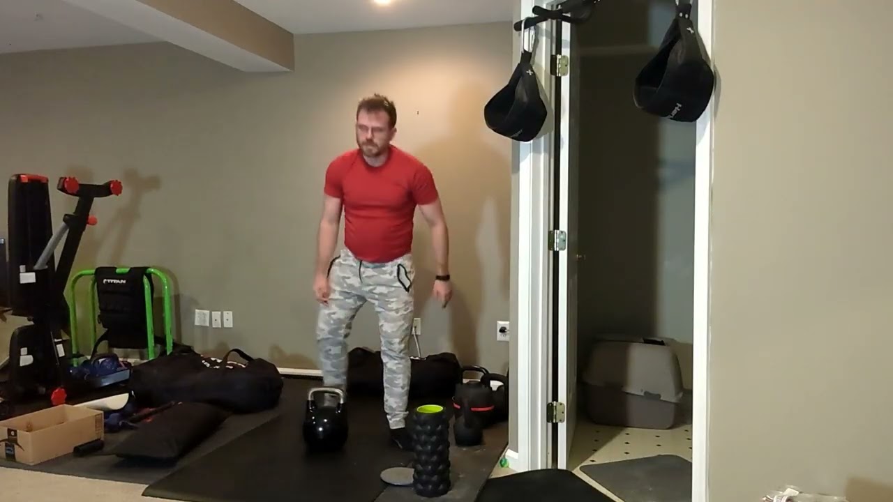 Workout Vlog 493 - Push, Hinge, Core - 3 rounds, Intervals