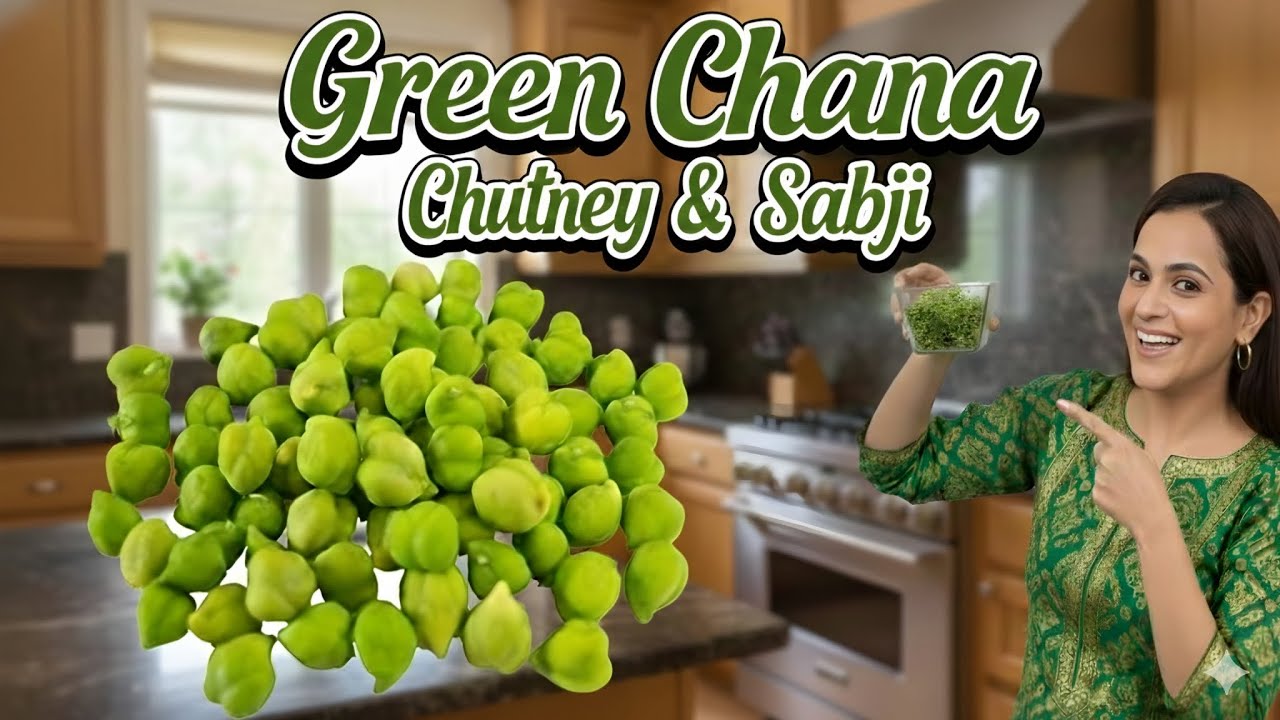 खलबत्ते में कुटी हरी चने की चटनी सब्ज़ी 🌶️ | गाँव जैसा देसी स्वाद 🏡| Green Chana Recipe 🍲