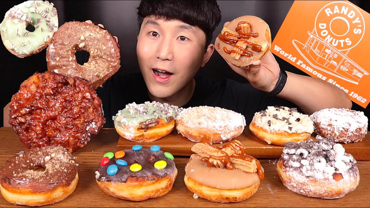 [SUB]랜디스 도넛 누텔라, 애플 프리터, 버터크림, 민트초콜릿 도넛 (Nutella, apple fritter,mint chocolate donut)#MUKBANG