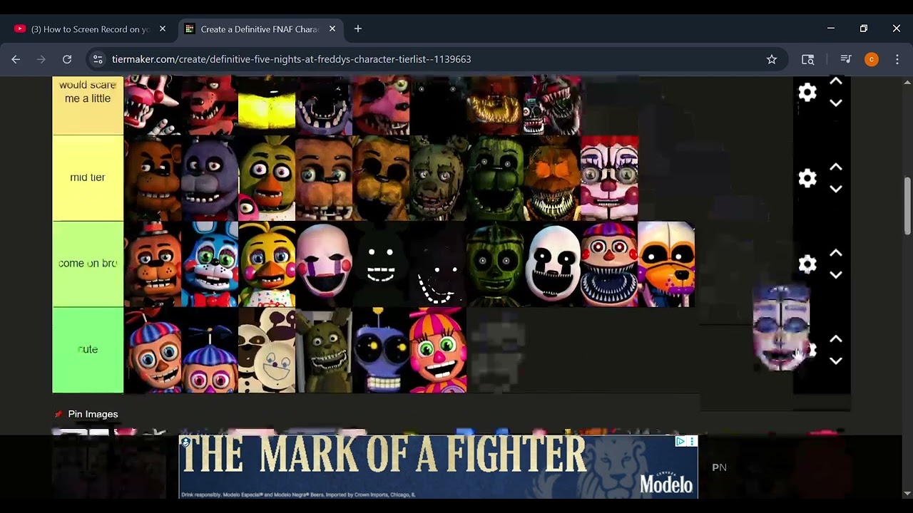 making a teir list on how scary they are!!(my first video!)