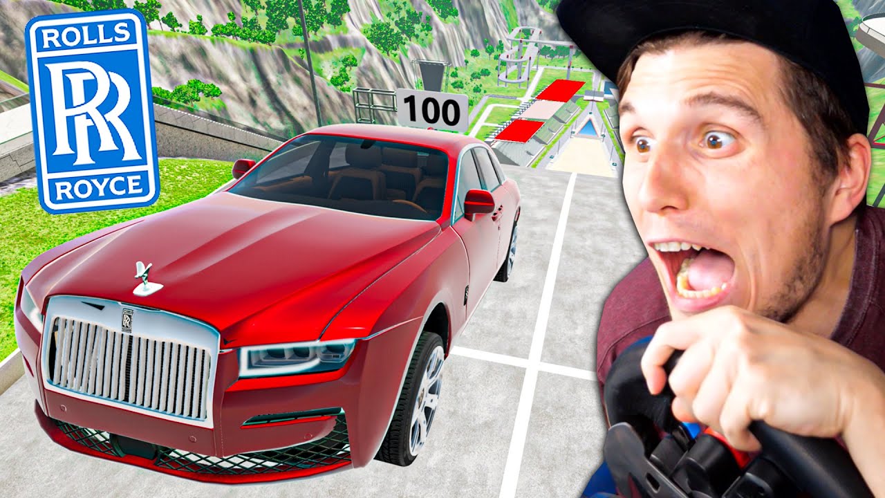 Der ROLLS ROYCE Ghost springt über der XXL Sprungschanze | BeamNG