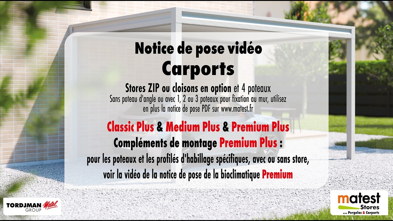 Notice de montage des Carports - Abris de voitures de Matest Stores & Pergolas