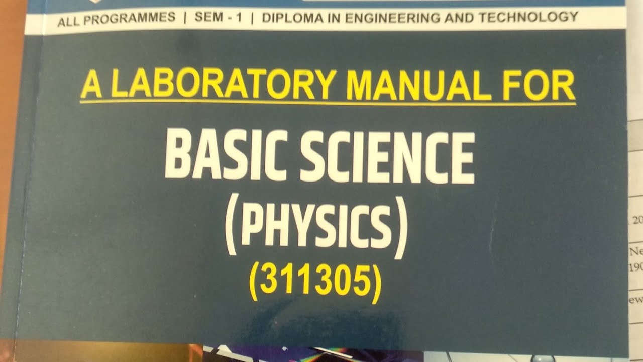 a laboratory manual for basic science ( physics ) 311305. k scheme all answers deploma first year.🎉