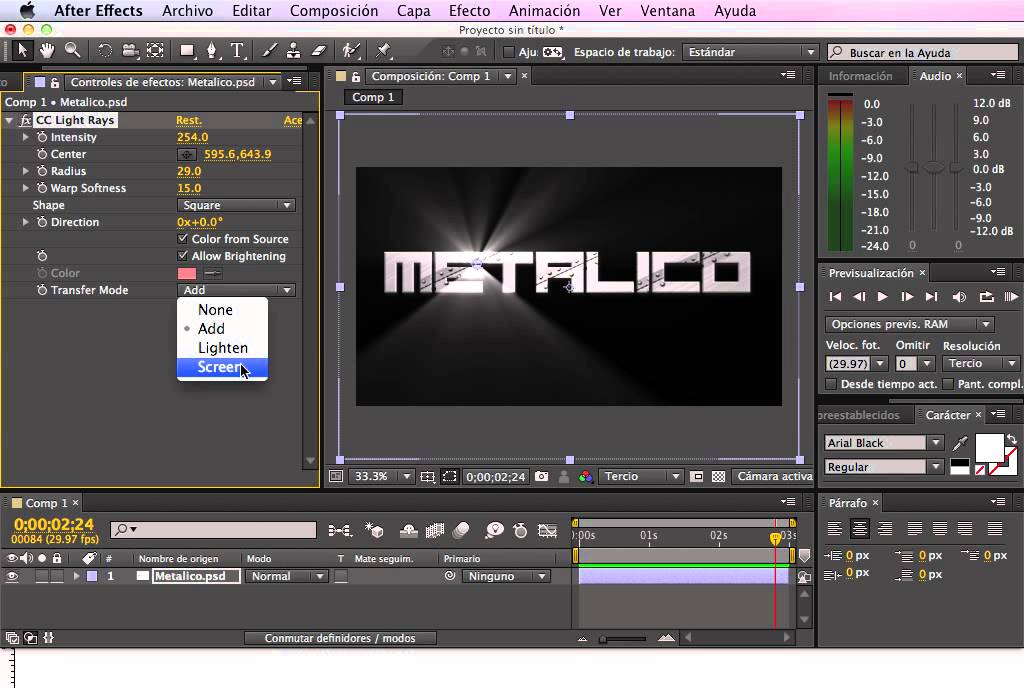 Como utilizar el efecto de luz ‘Light Rays’ en After Effects