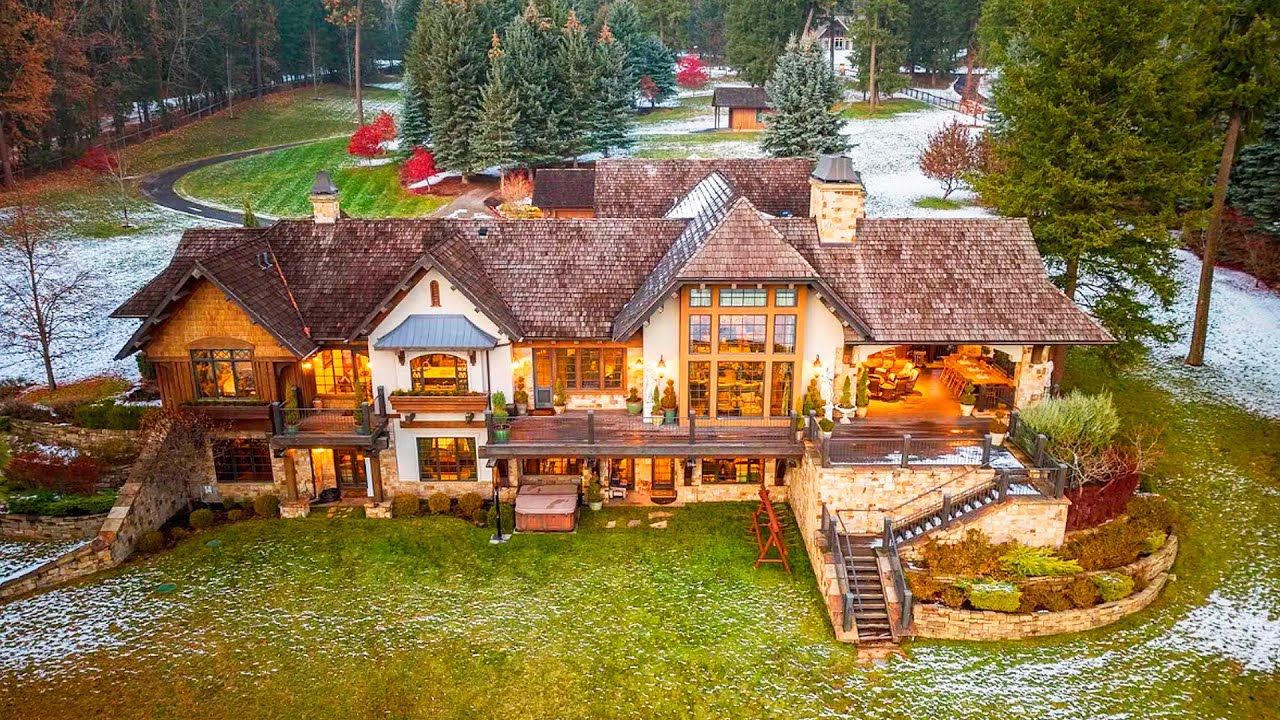 Luxurious and expensive homes in Idaho. House tour.