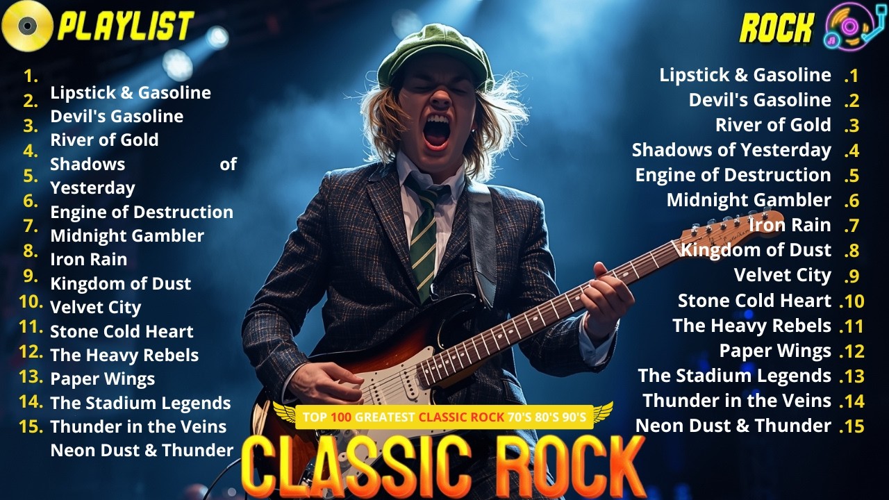 ACDC, Guns N Roses, U2, Aerosmith, Queen, Bon Jovi, Metallica✨Золотые классические рок-хиты 70-х, 80