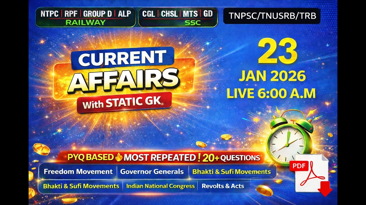 🔥| 23  JAN 2026 |  DAILY CURRENT AFFAIRS LIVE  TAMIL | ENGLISH  |  We Shine Academy#currentaffairs