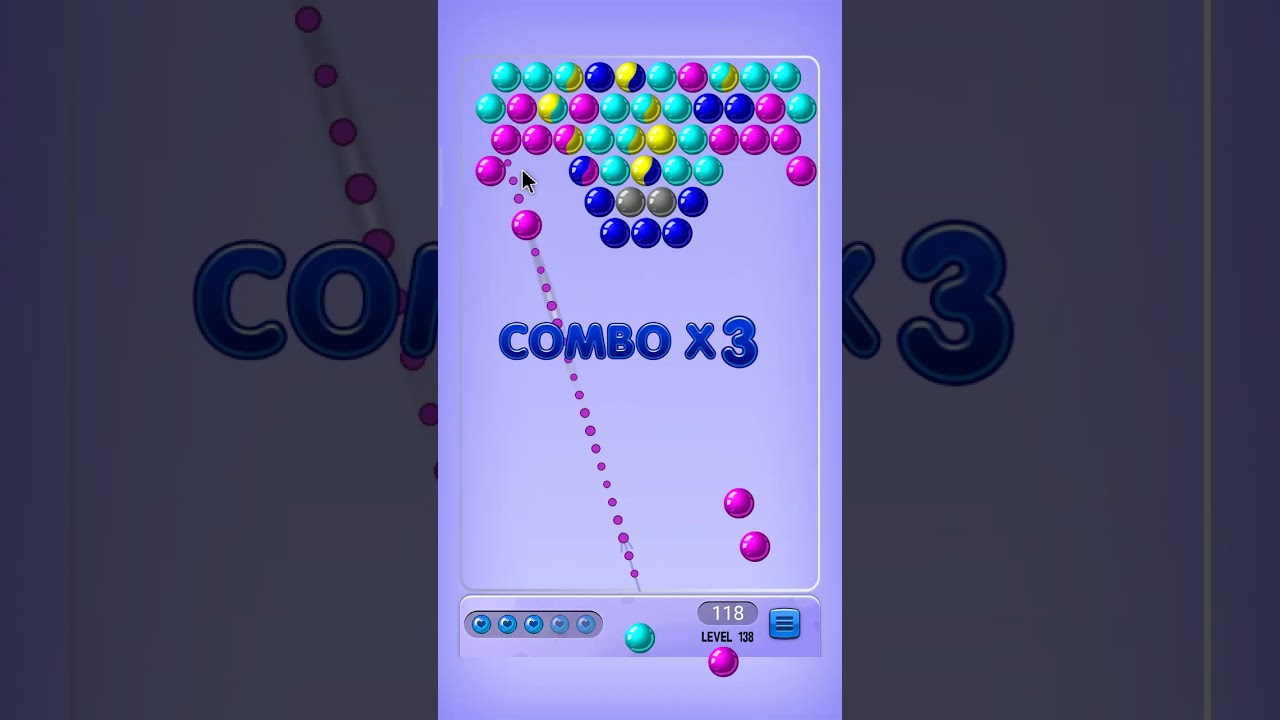 Bubble Shooter Arcade mode level 138.