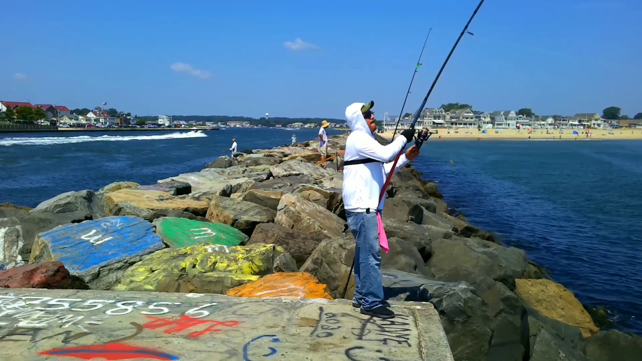 Pesca en belmar New Jersey de grandes mostros de mar