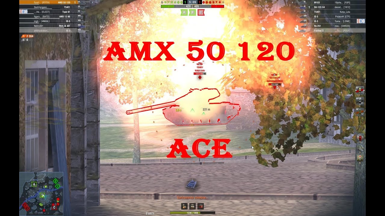 World of tank blitz - Ace with AMX 50 120 at Alpenstadt