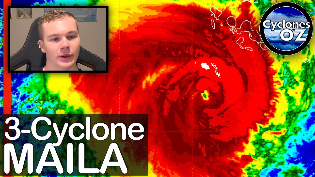 Австралия: Вблизи Квинсленда быстро развивается циклон Майла 3-й категории.