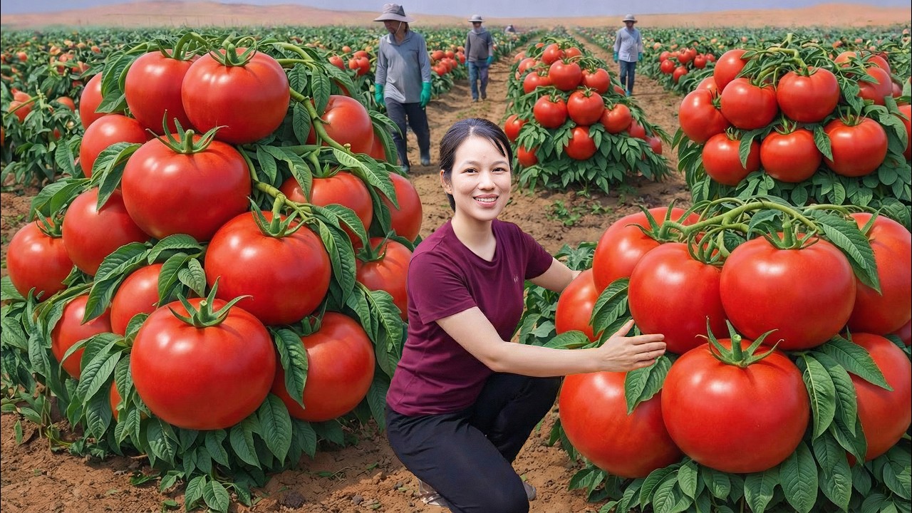 Harvesting Giant Spanish Tomatoes on a Desert Farm | The ripe fruits are ready for export