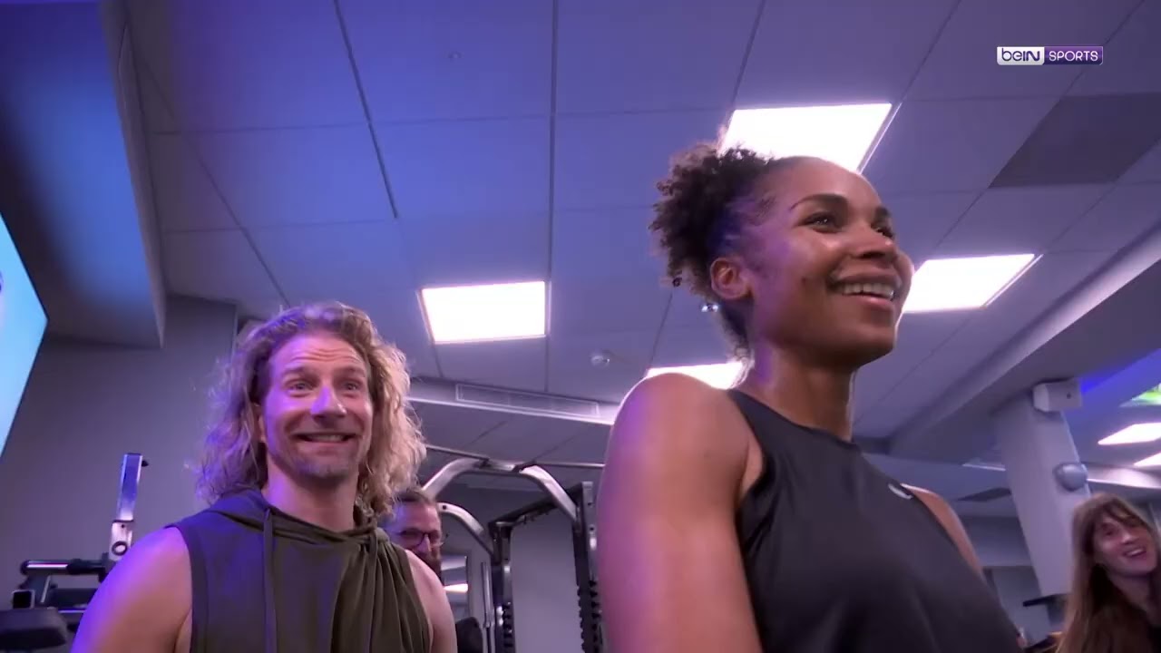 Laura GEORGES et Gwendal PEIZERAT avec Le Coach Vincent Parisi sur beiN Sports