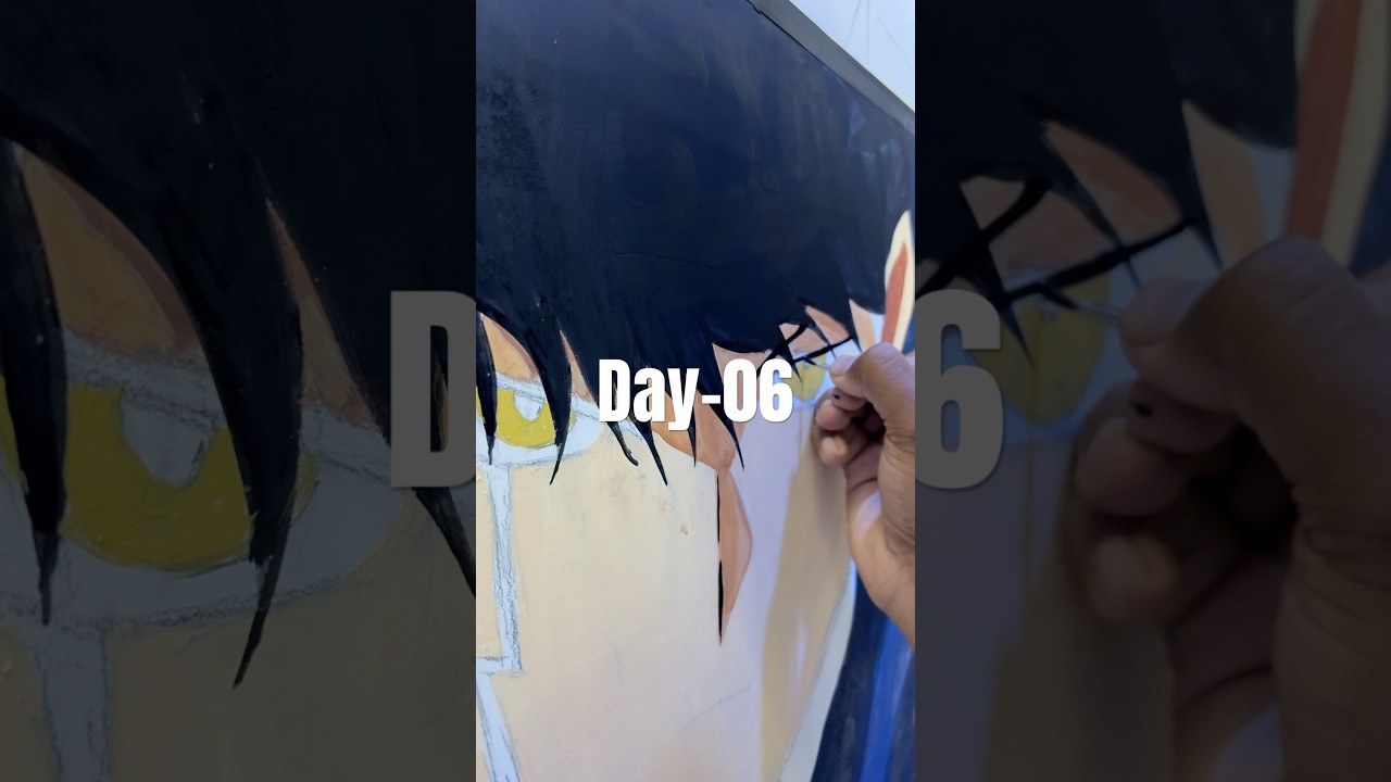 Day-06 making anime wall art 👨‍🎨 
