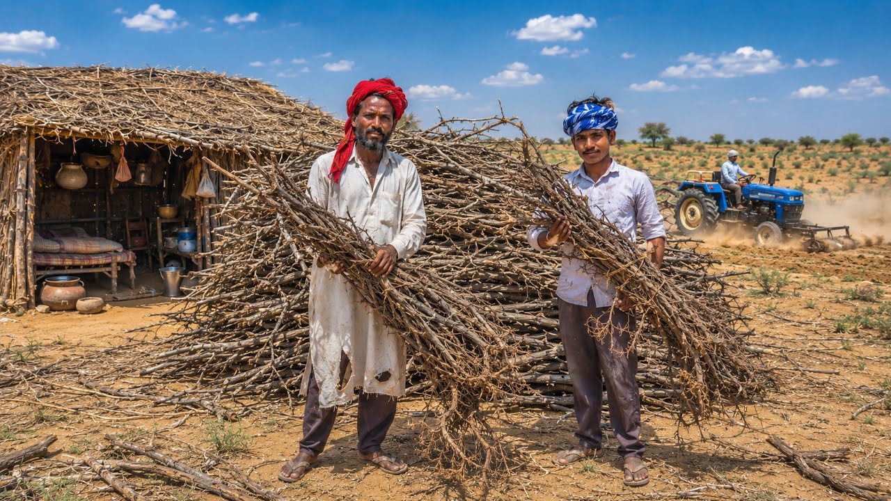 One Day with India's Desert Nomad Farmers | Real Off-Grid Life & Traditional Farming