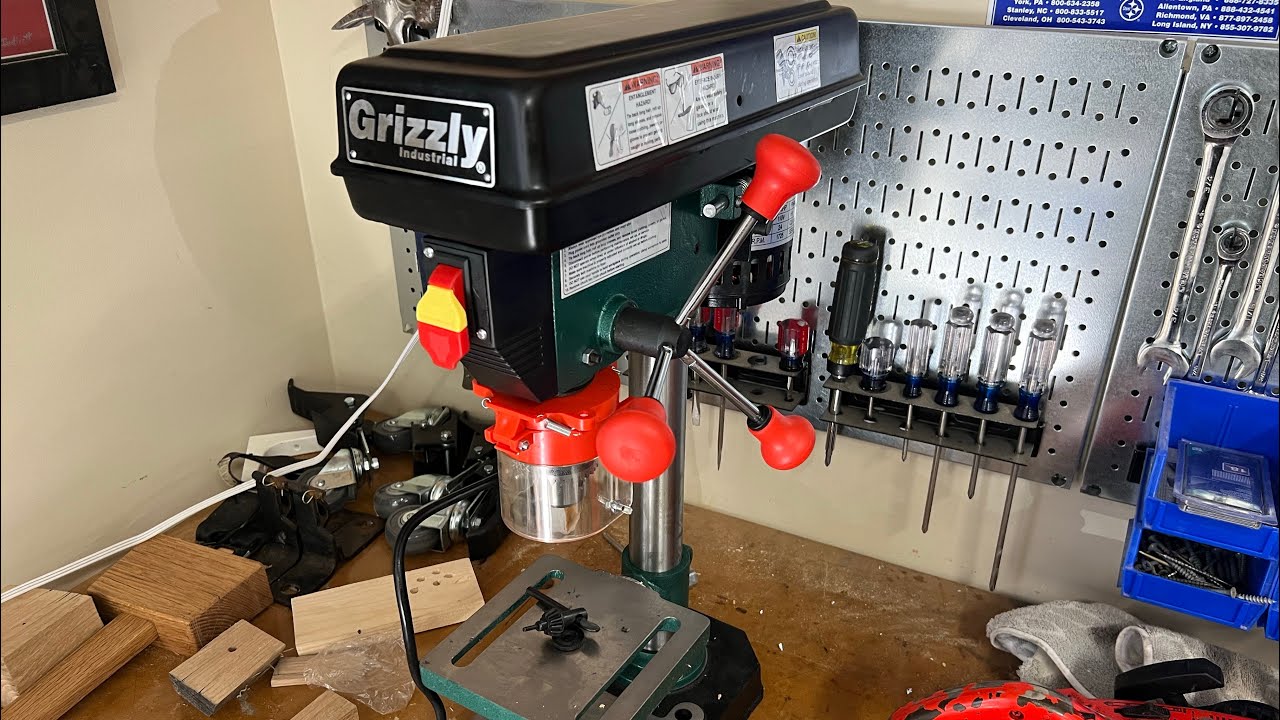 Unboxing, Set up and Drilling - Grizzly 8” Benchtop Drill G7942 (new model is G0925)
