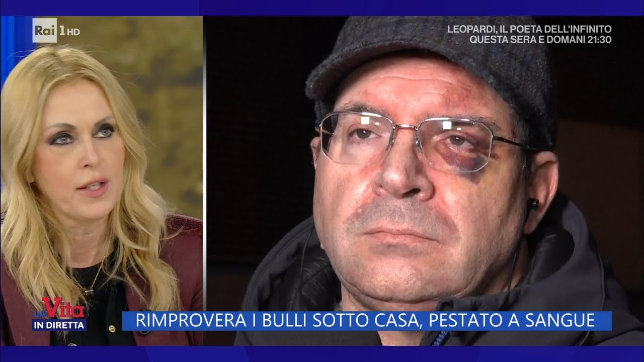 55enne picchiato dai bulli minorenni - La Vita in diretta 07/01/2025