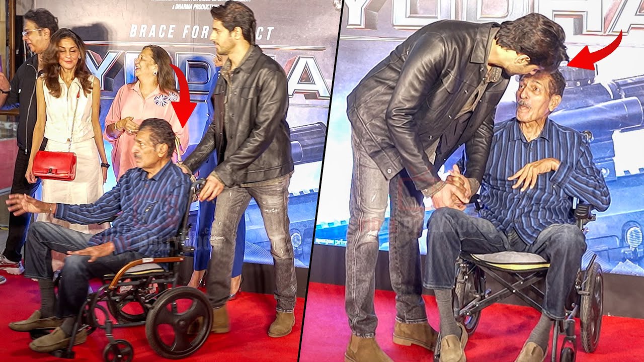 Sidharth Malhotra Taking Care of His Father Yodha Screening