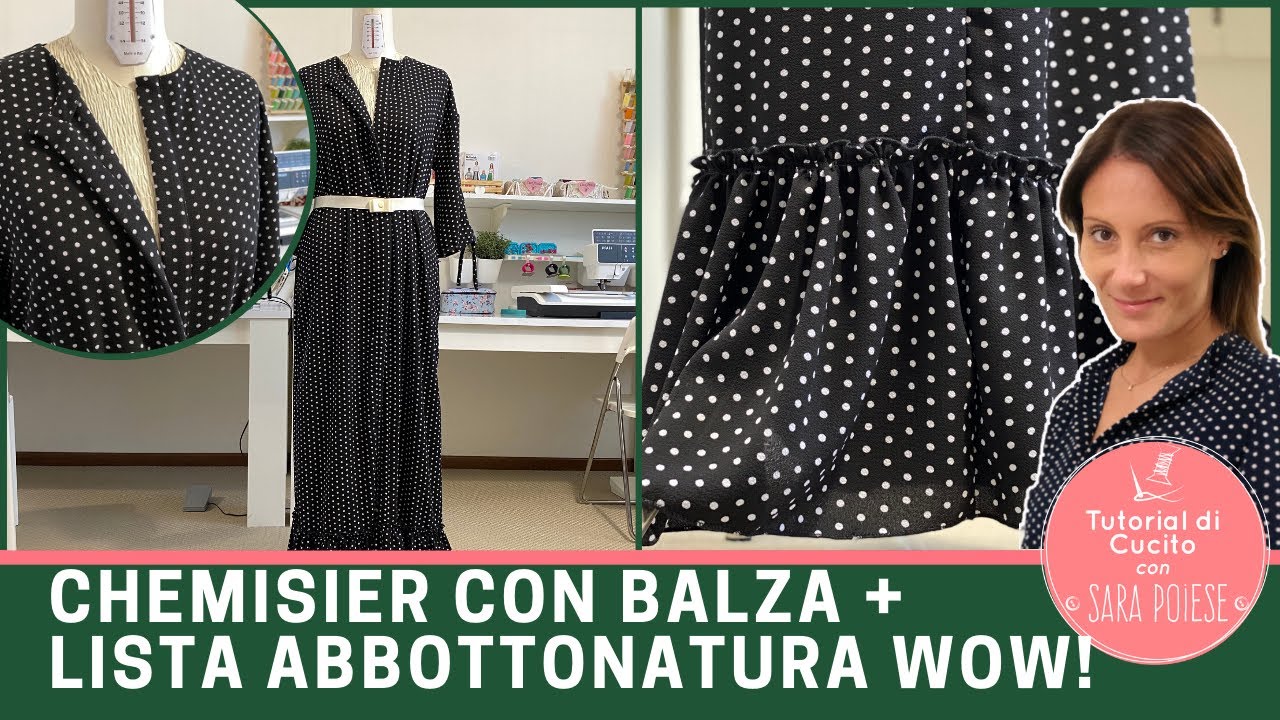 Come cucire un maxi dress | chemisier | con orlo balza arricciato