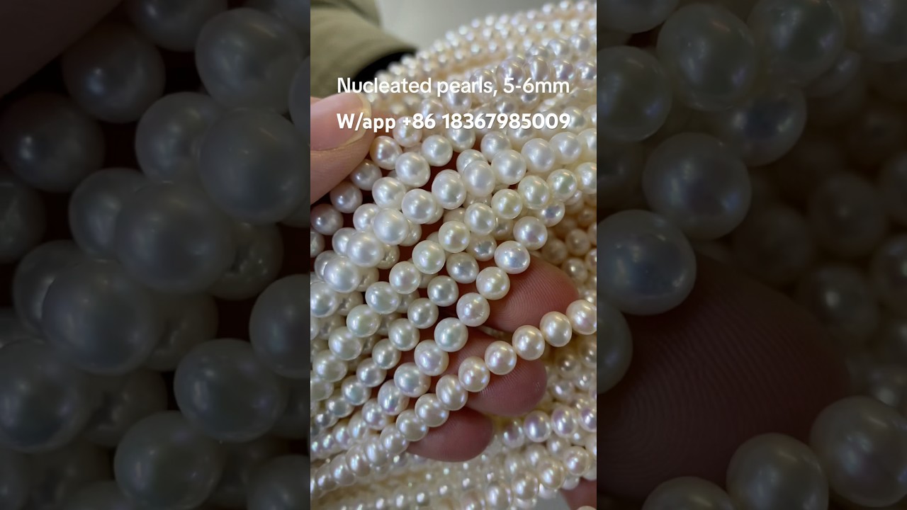 Freshwater non-nucleated pearls, 5-6mm in size, with good quality and luster. 
