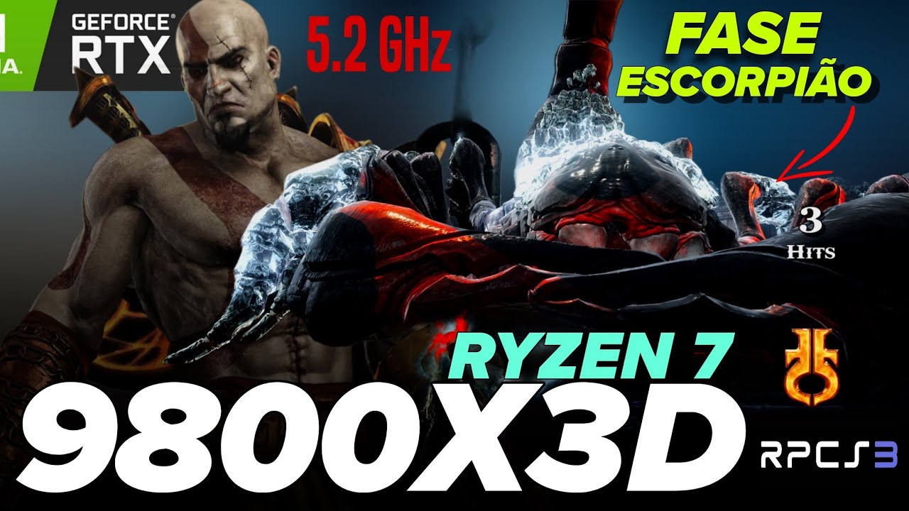 [LISIN] TESTANDO O 9800X3D NA FASE DO ESCORPIÃO | GOD OF WAR 3 RPCS3 EM 4K | TESTE HARCORE | SERIE