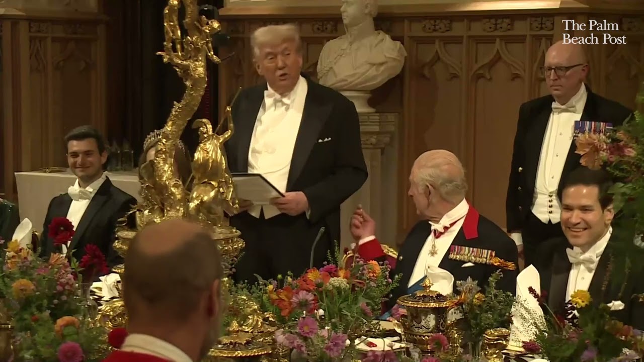 Speeches from Donald Trump, Prince Charles toast one another and UK-US relationship at state banquet