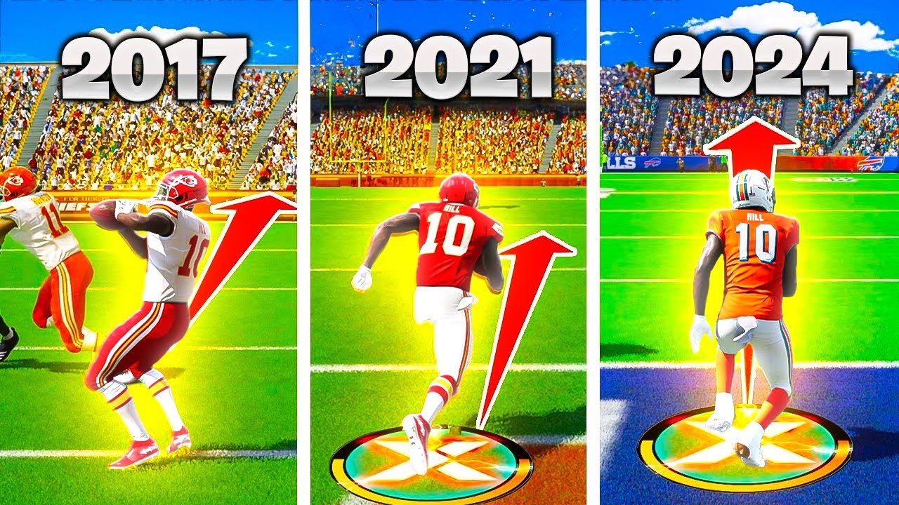 Scoring A 99 Yard Touchdown With Tyreek Hill In EVERY Madden EVER!