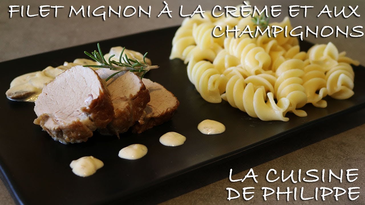 Filet mignon à la crème et aux champignons