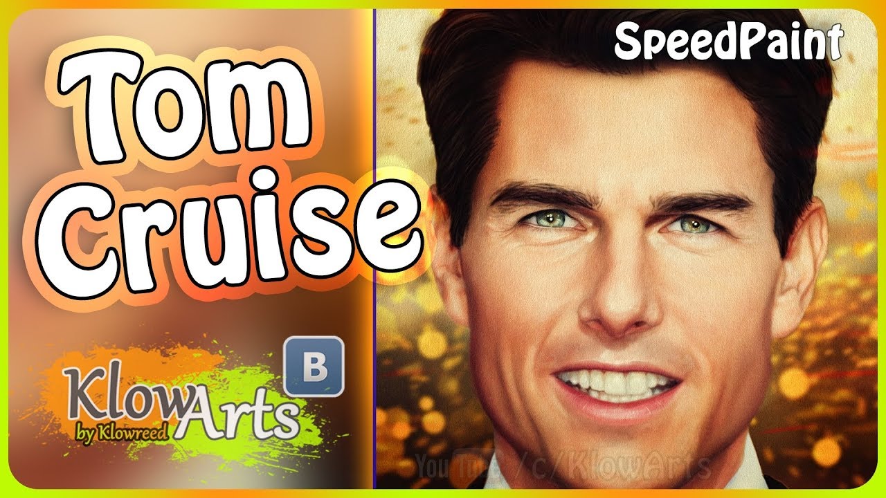 Tom Cruise Photoshop portrait drawing. Speedpaint Том Круз
