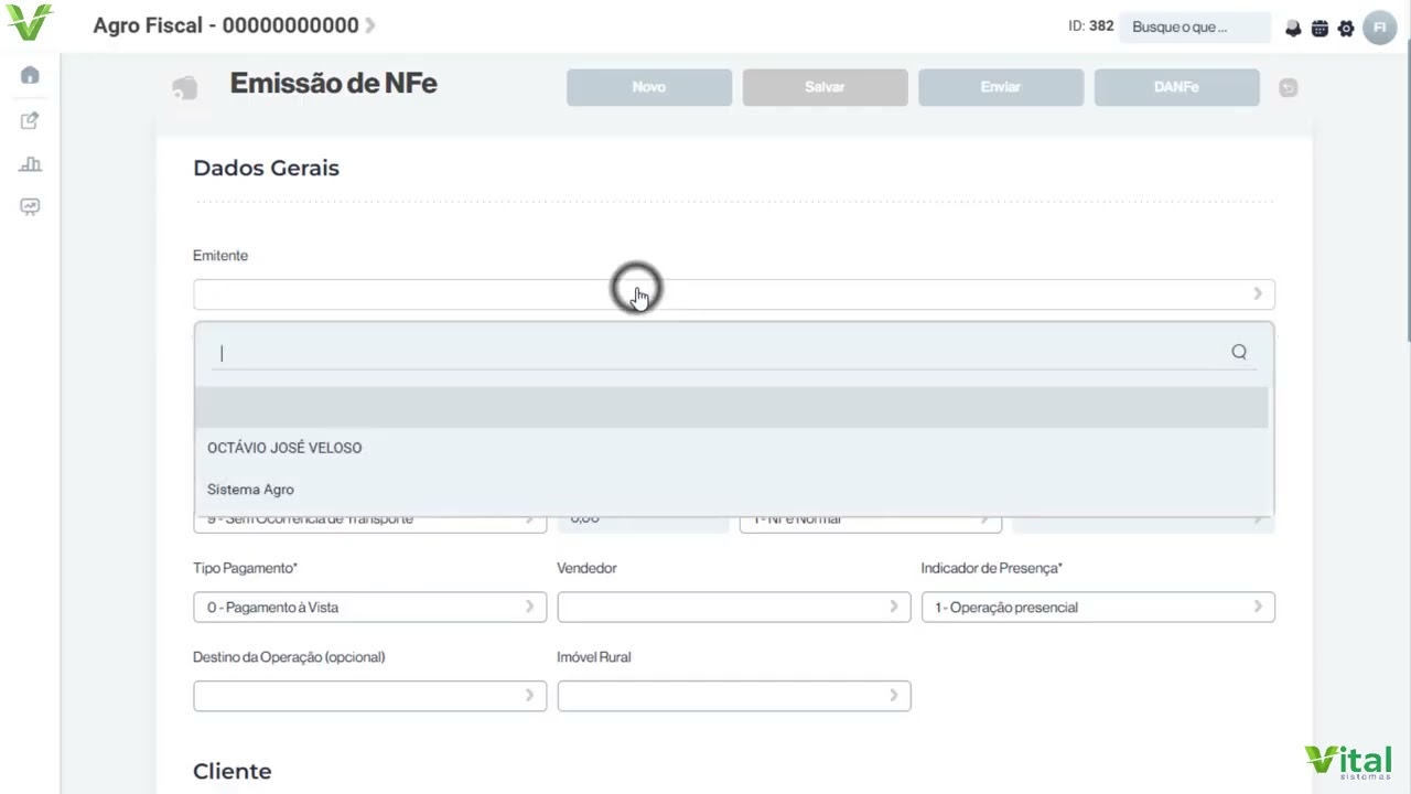 Agro   Cadastrar Emitentes / Emissão NF e do Produtor Rural