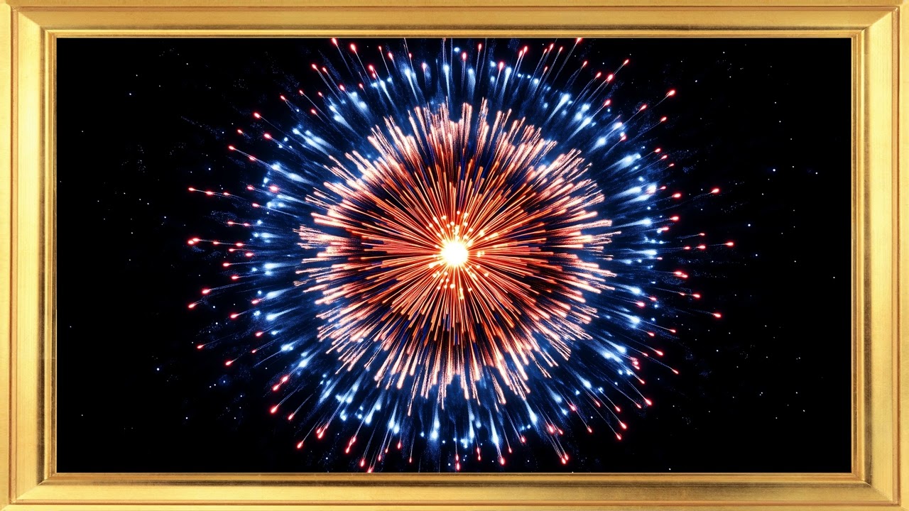 Fireworks Art | Vibrant Celebration Frame TV Art | 4K UHD Wall Art Screensaver Festive Wallpaper