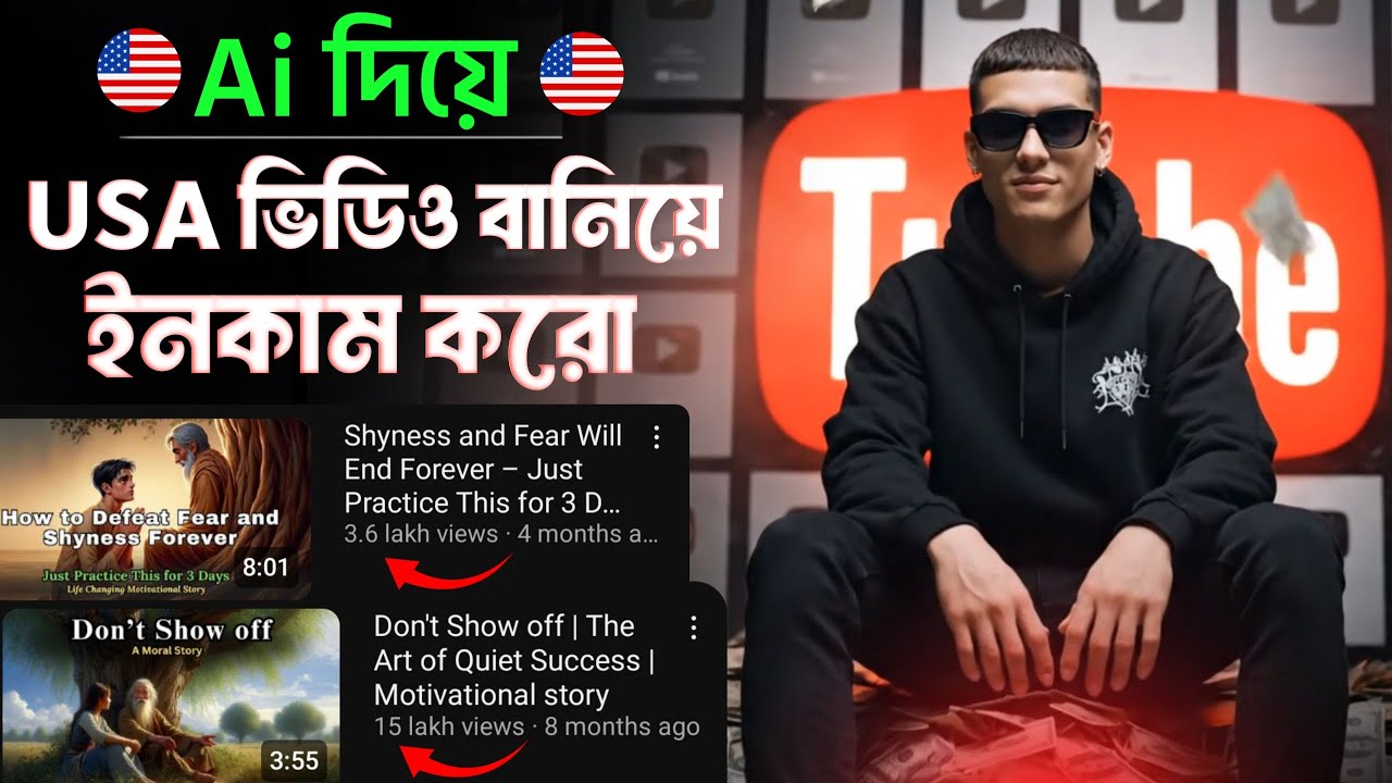 Ai দিয়ে USA ভিডিও বানিয়ে 10 দিনে মনিটাইজ 🤯! Ai diye video kivabe banabo