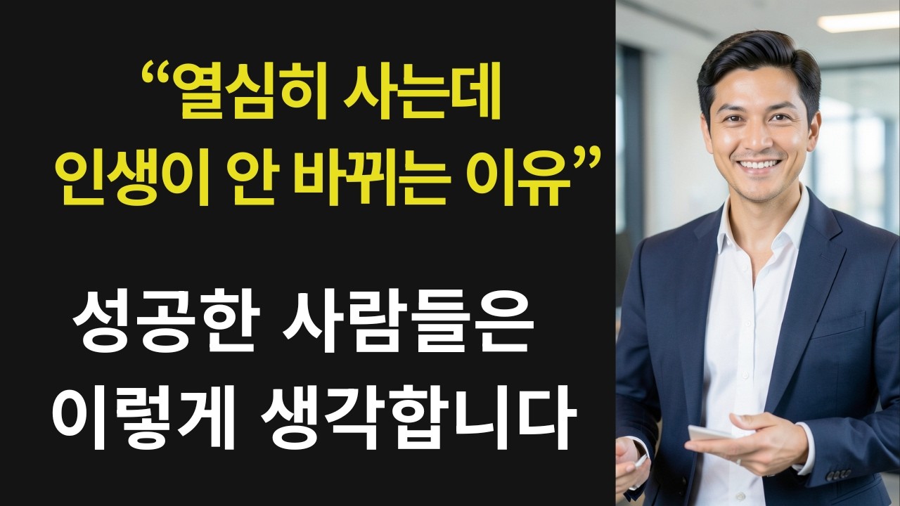 “열심히 사는데 인생이 안 바뀌는 이유”  성공한 사람들은 이렇게 생각합니다