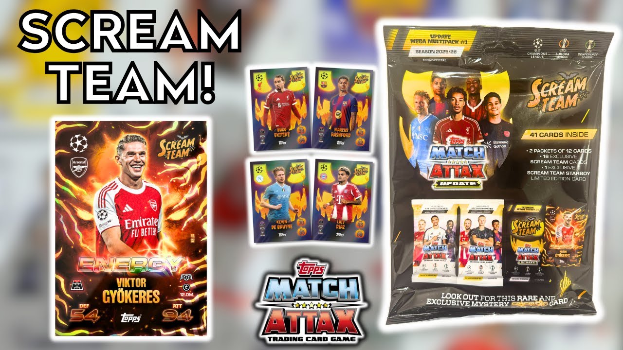 ОТКРЫТ НОВЫЙ МУЛЬТИПАК ОБНОВЛЕНИЯ SCREAM TEAM! | TOPPS MATCH ATTAX 2025/2026 | ОХОТА ЗА КАРТОЙ GY...