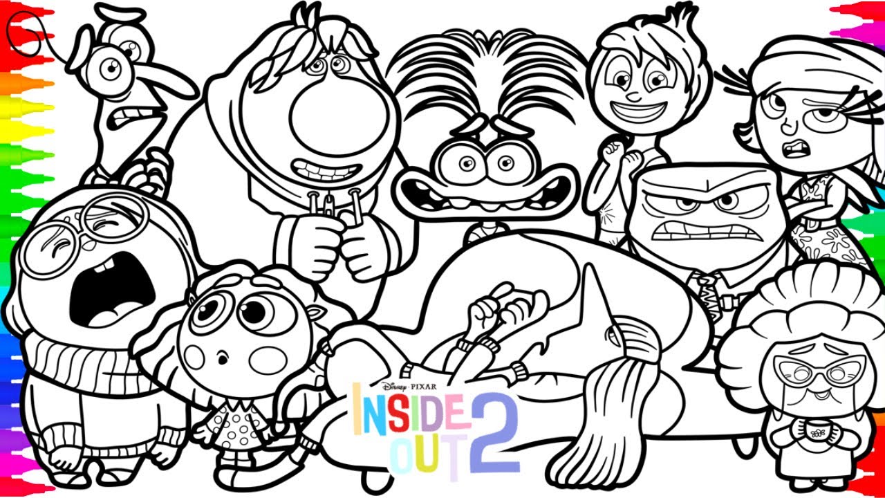 Inside Out 2 Coloring Pages / How To Color Envy Anxiety Joy Anger Disgust Fear Ennui Embarrassment