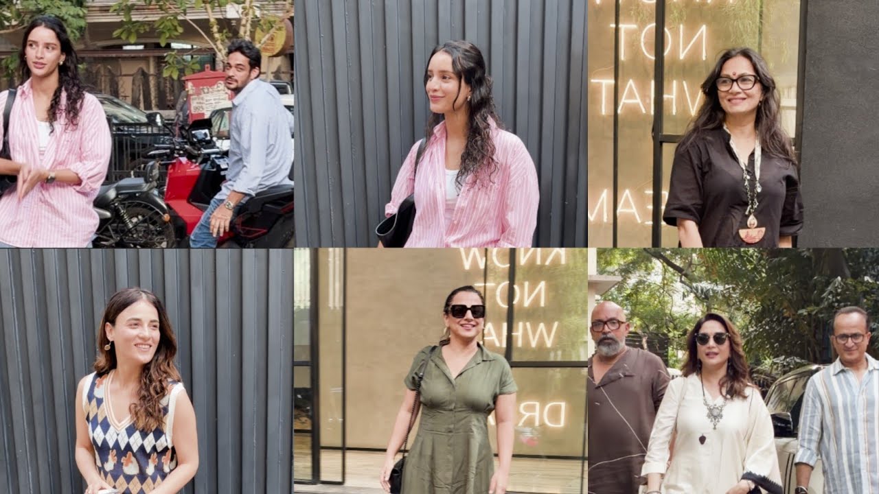 Maa Behen Movie Screening: Madhuri Dixit, Vidya Balan, Tripti Dimri, and Radhika Madan in Mumbai ...