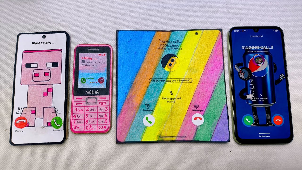 Tecno Pova 7 vs Nokia 210 vs Galaxy Fold 7 vs Galaxy a24 incoming call