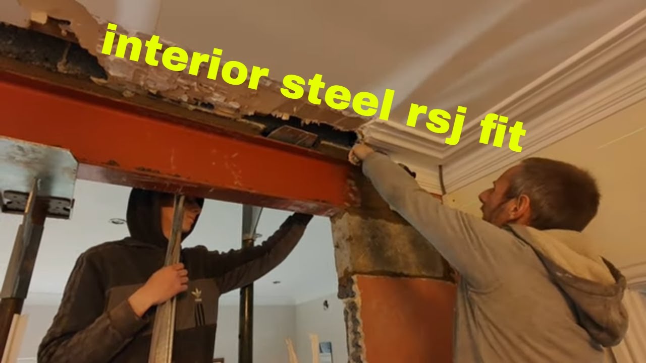 fitting rsj steel beam in house