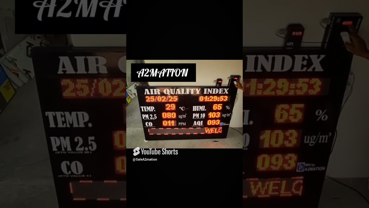 A2MATION AIR QUALITY INDEX DISPLAY BOARD SIZE ( 72 INCH X 48 INCH) WITH GPS#AIR QUALITY