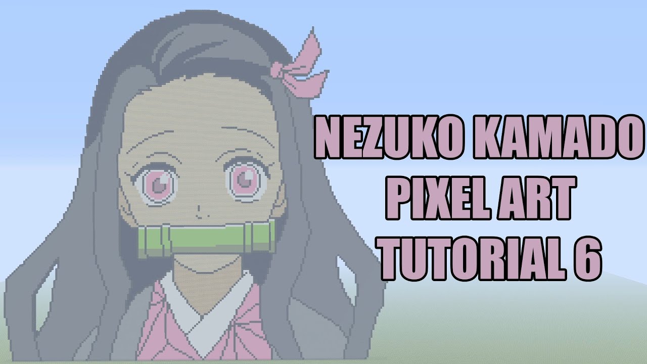 Minecraft Nezuko Kamado Pixel Art Tutorial 6 FINAL (Demon Slayer /Kimetsu no Yaiba)