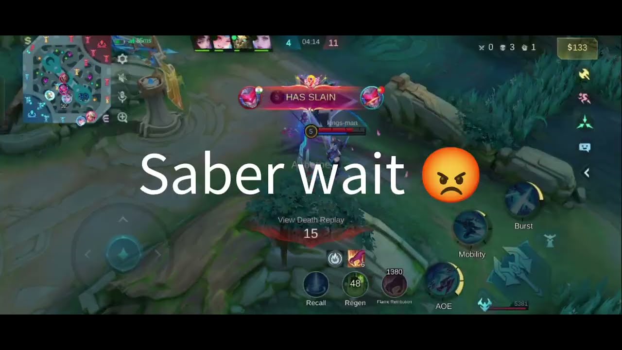 Pro Saber gameplay | Mobile legends| Learn how to not be noob saber | 100% kill
